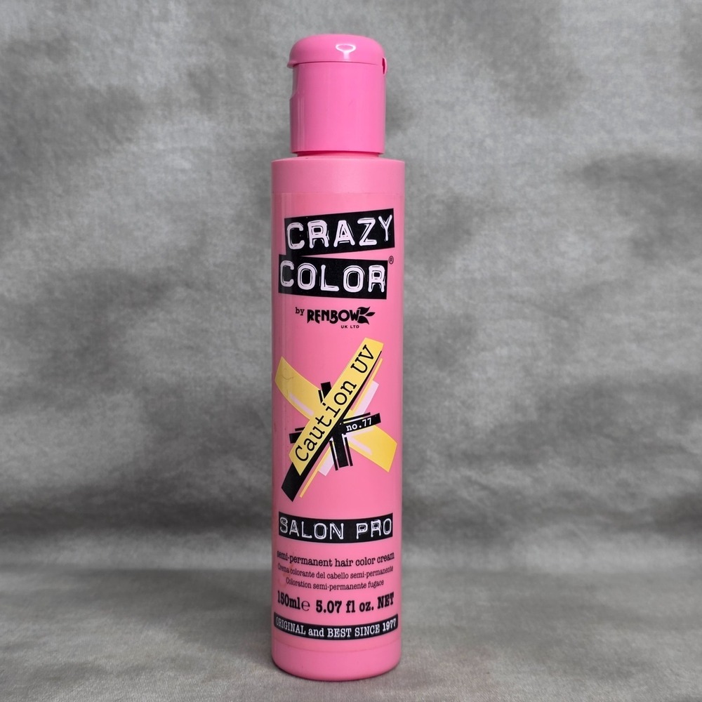 CRAZY COLOR Semi Permanent Hair Color Cream Dye CAUTION UV #77  5.07 fl oz
